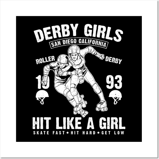 Derby Girls - Hit Like A Girl Wall Art by VintageArtwork